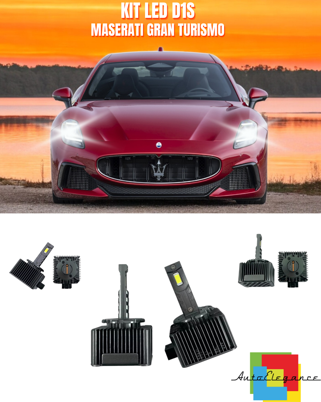 ⭐LAMPADE ANABBAGLIANTI D1S LED 6000K ADATTO PER MASERATI GRAN TURISMO⭐
