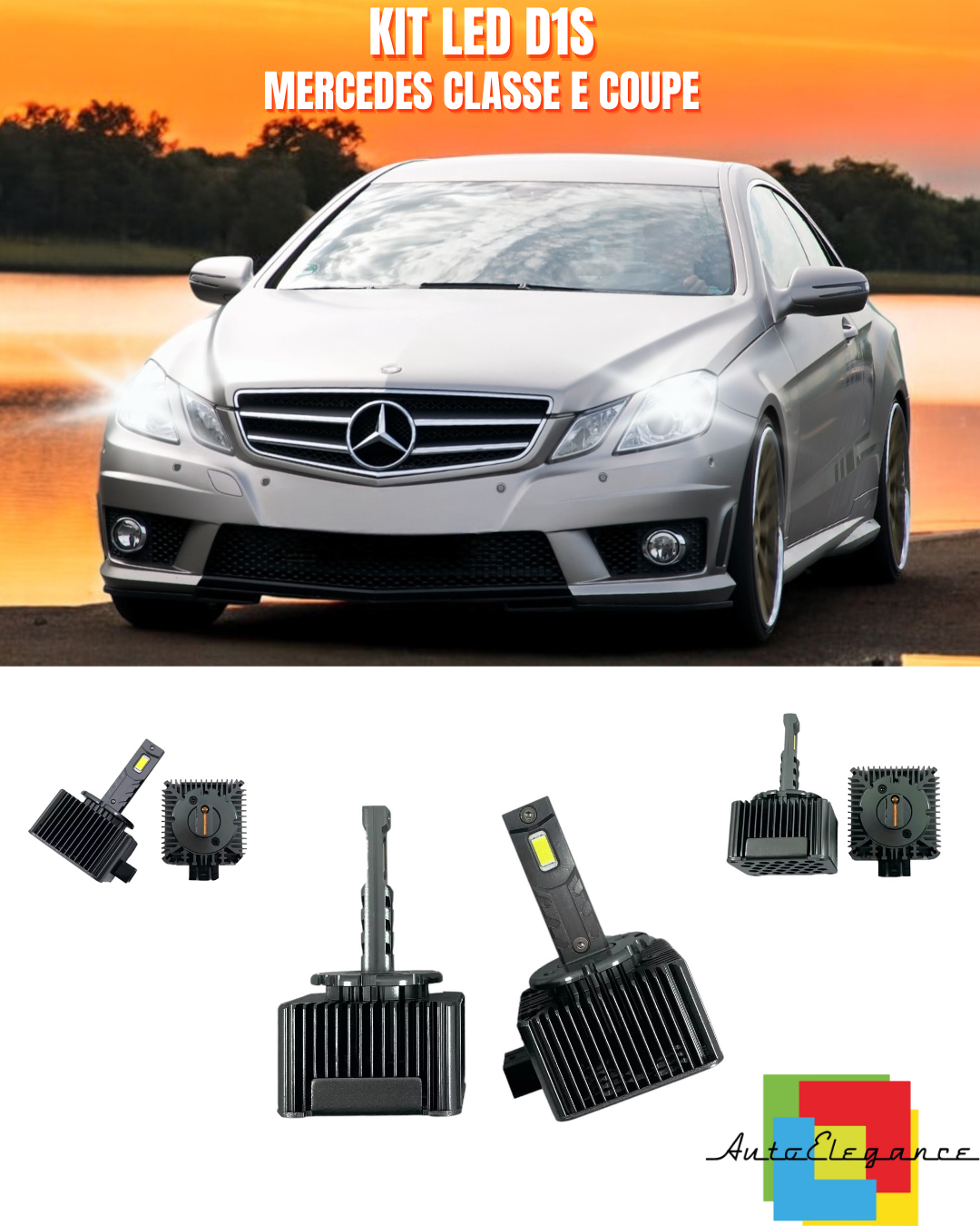 ⭐LAMPADE ANABBAGLIANTI D1S LED 6000K ADATTO PER MERCEDES CLASSE E COUPE⭐