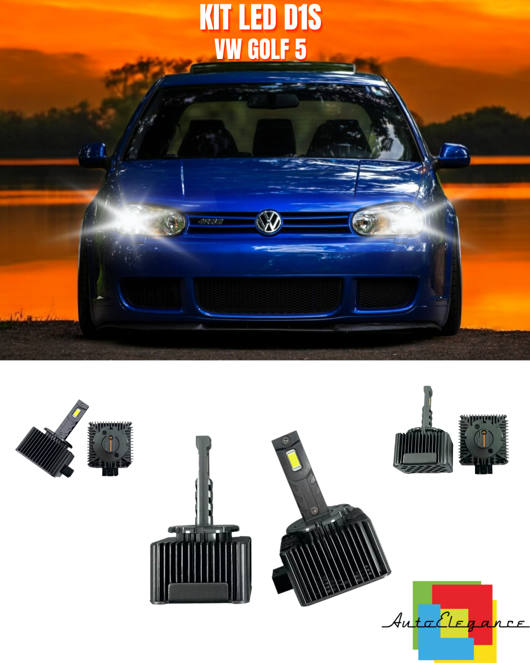 ⭐LAMPADE ANABBAGLIANTI D1S LED 6000K ADATTO PER VW GOLF V⭐