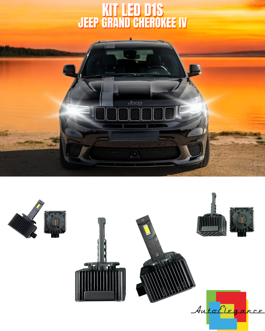 ⭐LAMPADE ANABBAGLIANTI D1S LED 6000K ADATTO PER JEEP GRAND CHEROKEE IV⭐