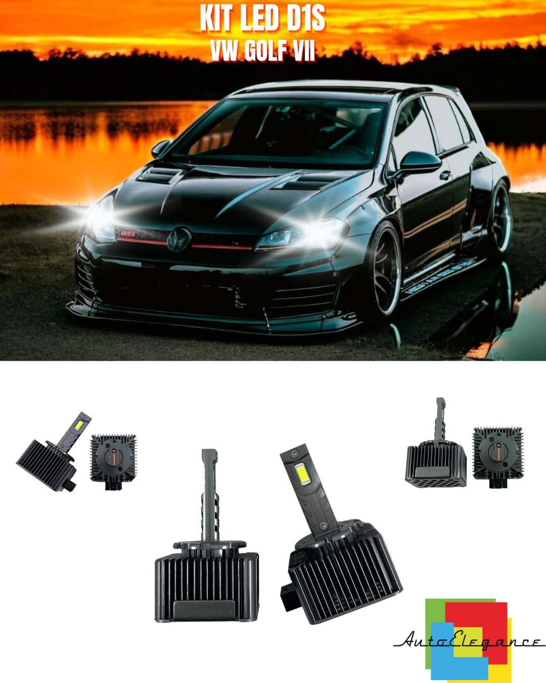 ⭐LAMPADE ANABBAGLIANTI D1S LED 6000K ADATTO PER VW GOLF VII⭐