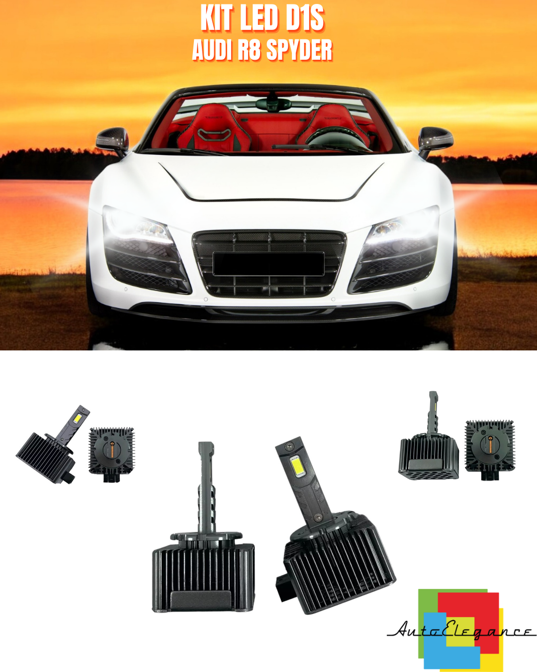 ⭐LAMPADE ANABBAGLIANTI D1S LED 6000K ADATTO PER AUDI R8 SPYDER⭐