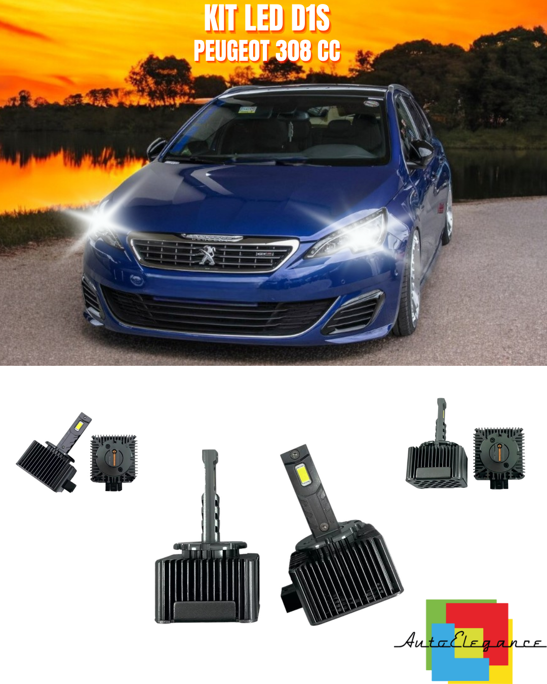 ⭐LAMPADE ANABBAGLIANTI D1S LED 6000K ADATTO PER PEUGEOT 308 CC⭐