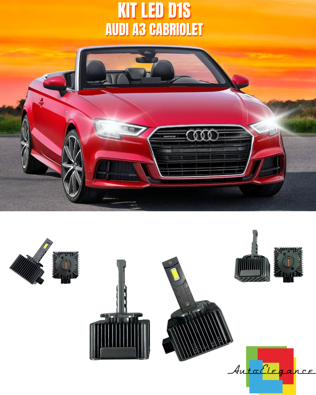 ⭐LAMPADE ANABBAGLIANTI D1S LED 6000K ADATTO PER AUDI A3 CABRIOLET⭐