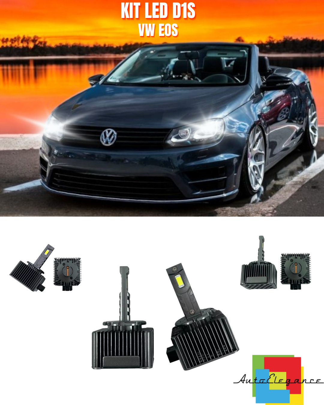⭐LAMPADE ANABBAGLIANTI D1S LED 6000K ADATTO PER VW EOS⭐