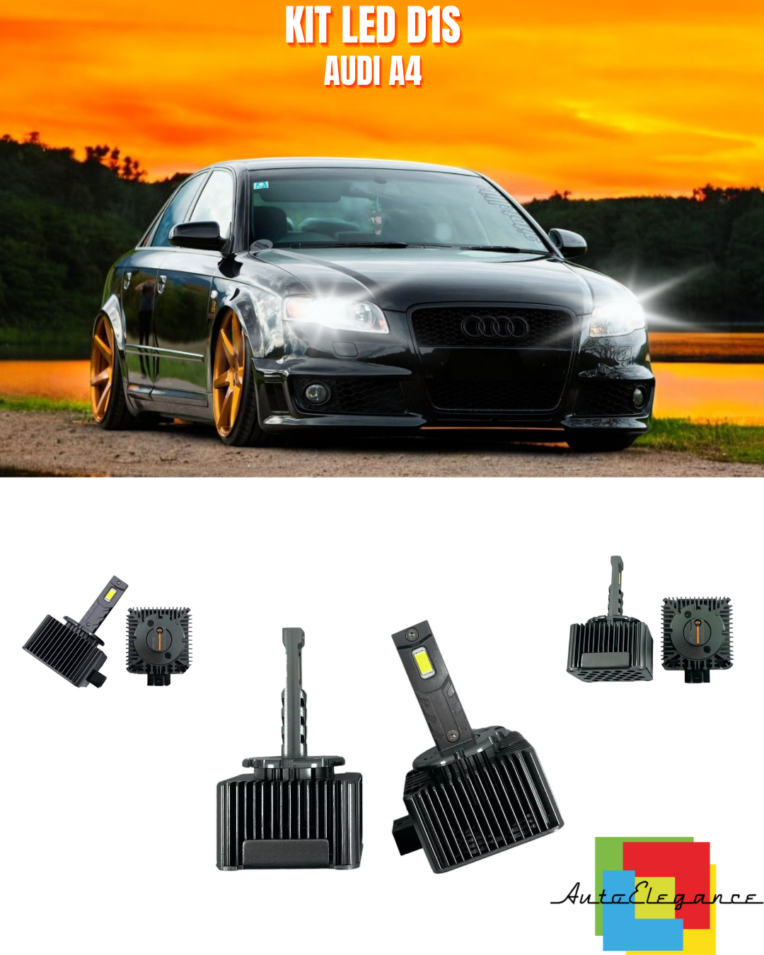 ⭐LAMPADE ANABBAGLIANTI D1S LED 6000K ADATTO PER AUDI A4⭐