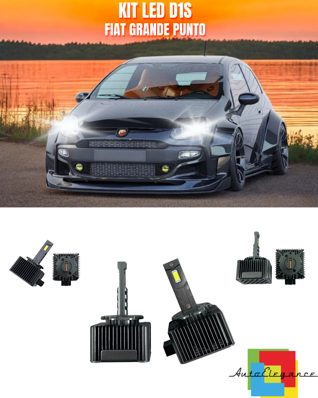 ⭐LAMPADE ANABBAGLIANTI D1S LED 6000K ADATTO PER FIAT GRANDE PUNTO⭐