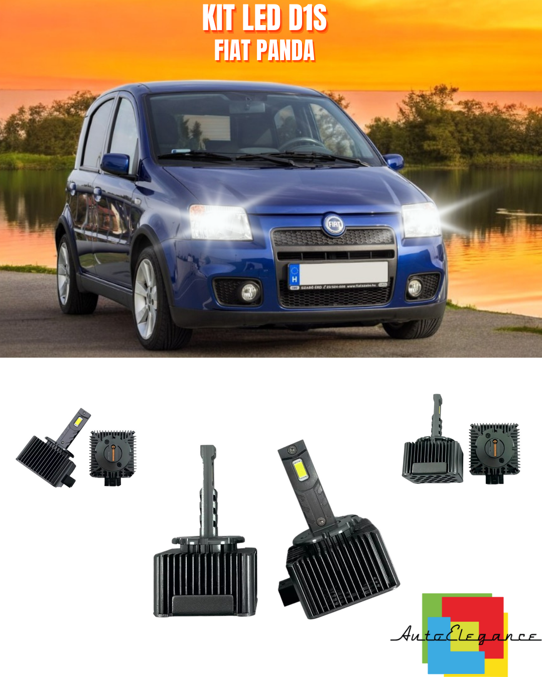⭐LAMPADE ANABBAGLIANTI D1S KIT LED 6000K ADATTO PER FIAT PANDA⭐