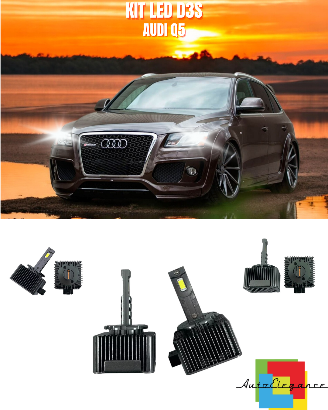 ⭐LAMPADE ANABBAGLIANTI D3S KIT LED 6000K ADATTO PER AUDI Q5⭐