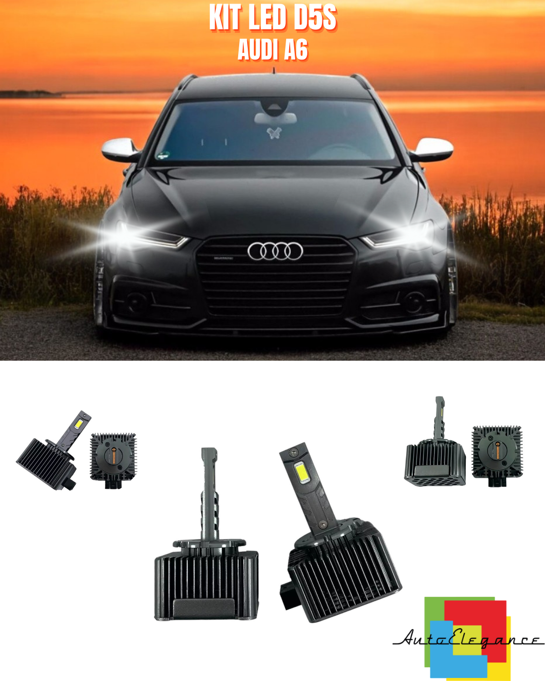 ⭐LAMPADE ANABBAGLIANTI D5S KIT LED 6000K ADATTO PER AUDI A6⭐
