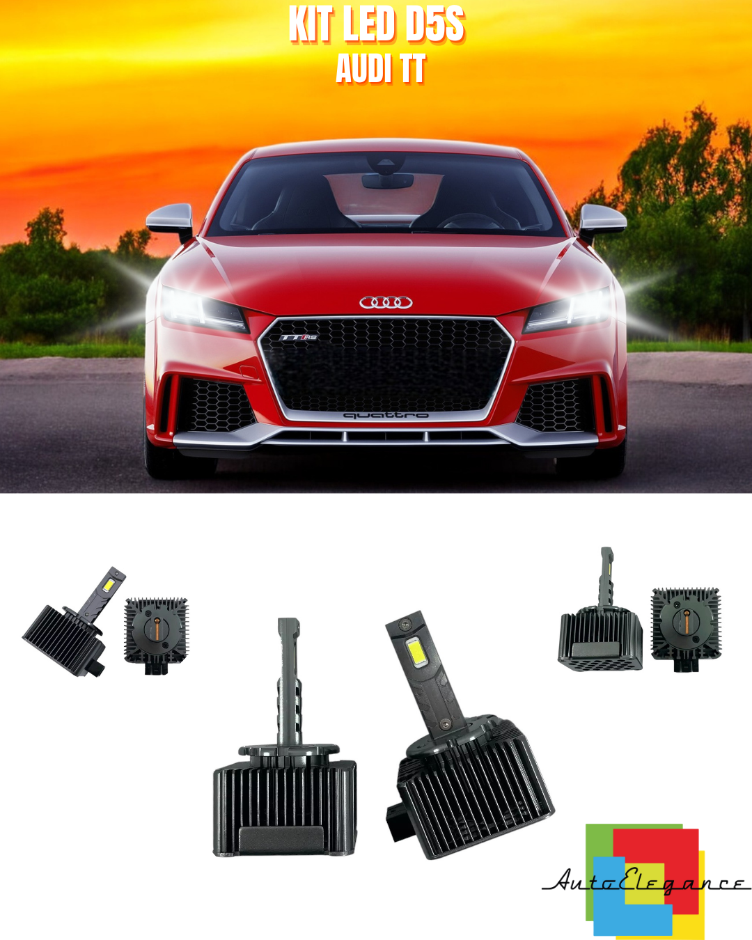 ⭐LAMPADE ANABBAGLIANTI D5S KIT LED 6000K ADATTO PER AUDI TT⭐