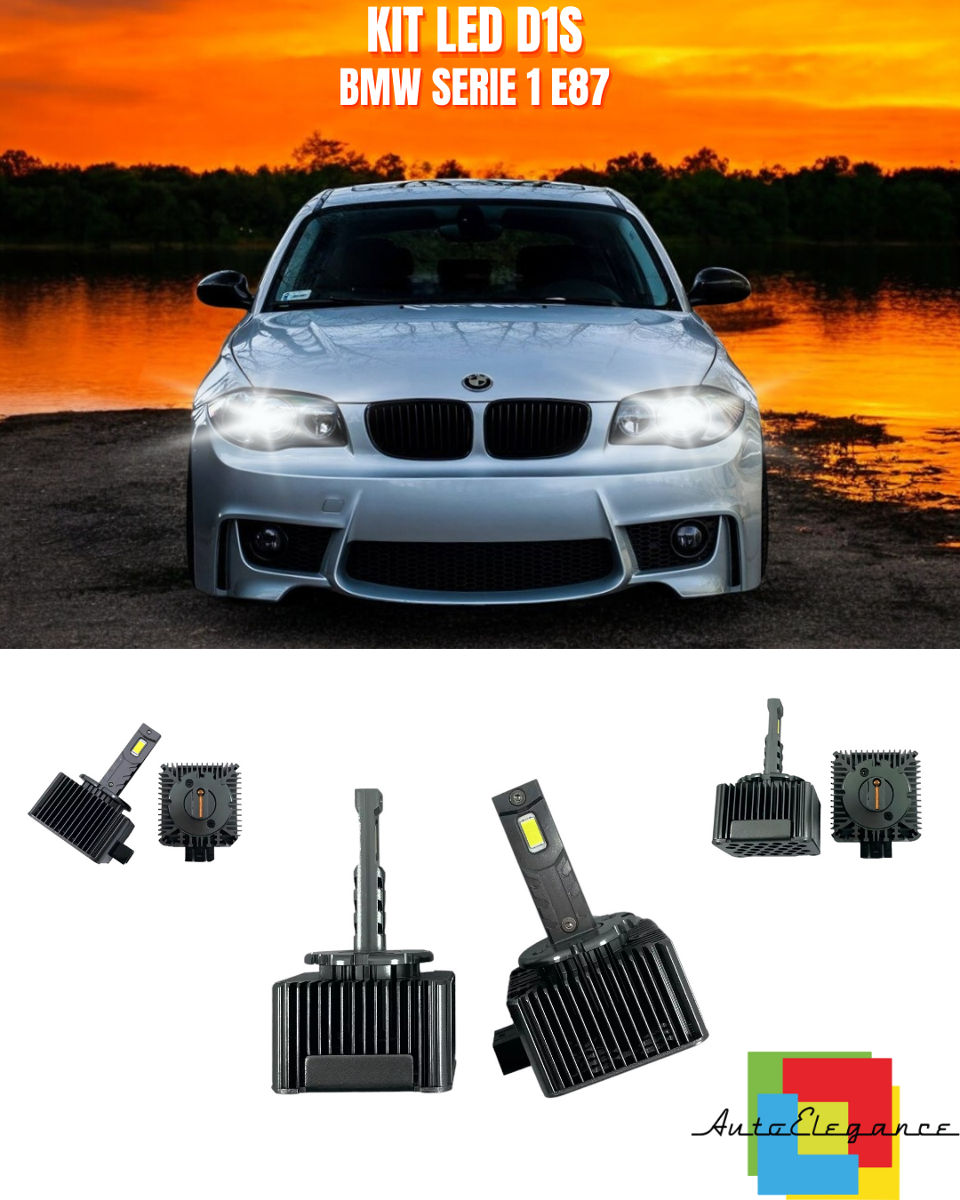 ⭐LAMPADE ANABBAGLIANTI D1S KIT LED 6000K ADATTO PER BMW SERIE 1 E87⭐