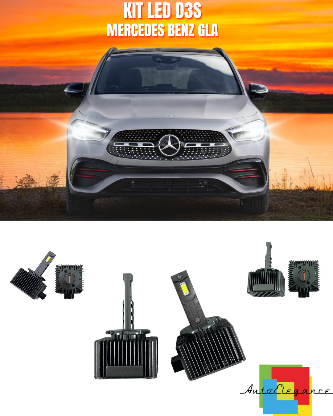 ⭐LAMPADE ANABBAGLIANTI D3S KIT LED 6000K ADATTO PER MERCEDES BENZ GLA⭐