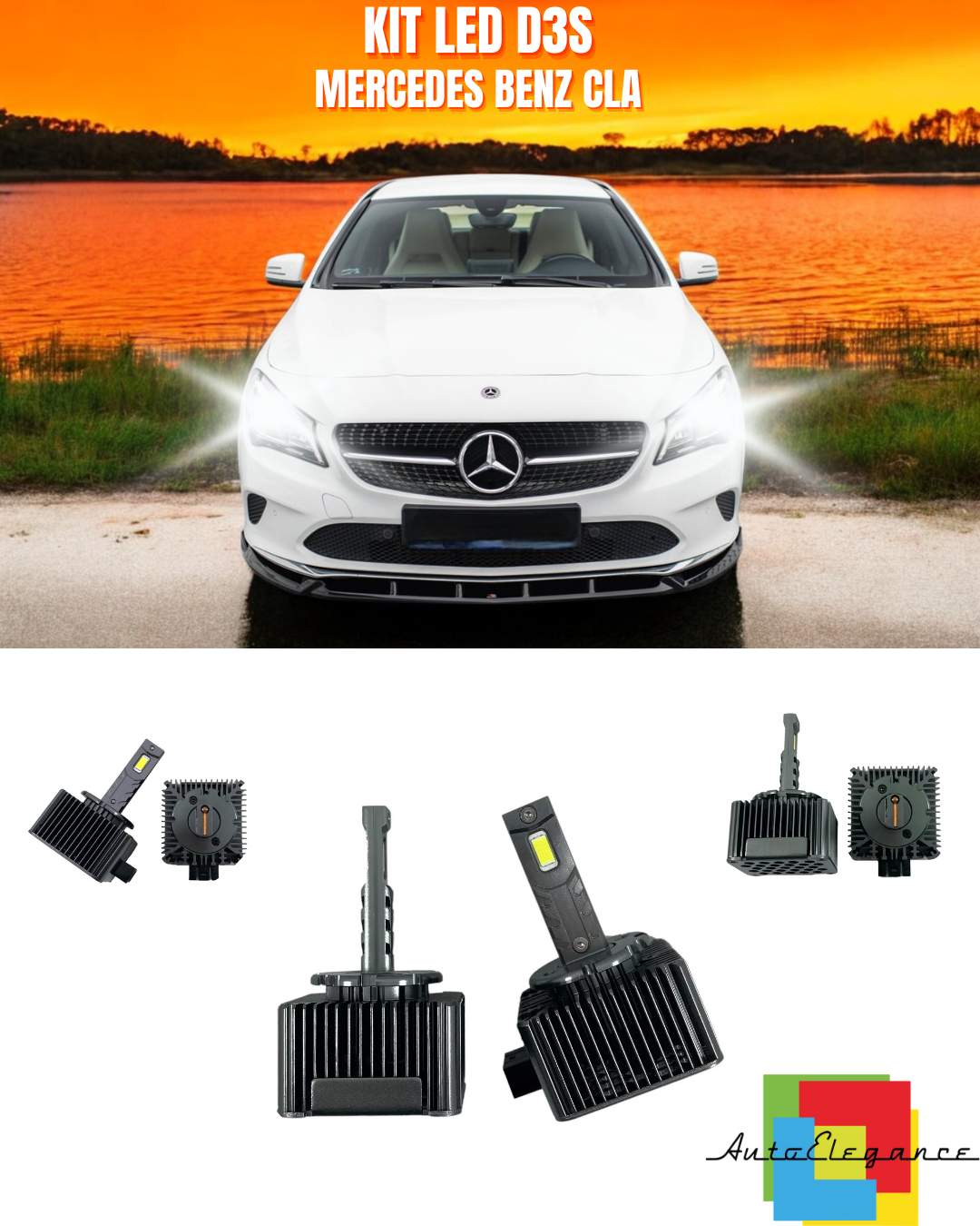 ⭐LAMPADE ANABBAGLIANTI D3S KIT LED 6000K ADATTO PER MERCEDES BENZ CLA⭐