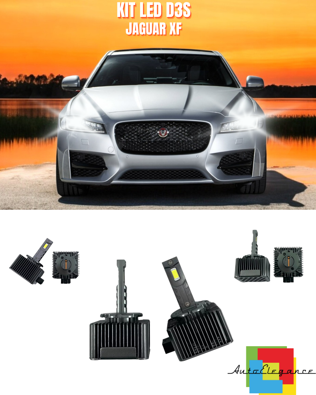⭐LAMPADE ANABBAGLIANTI D3S KIT LED 6000K ADATTO PER JAGUAR XF⭐