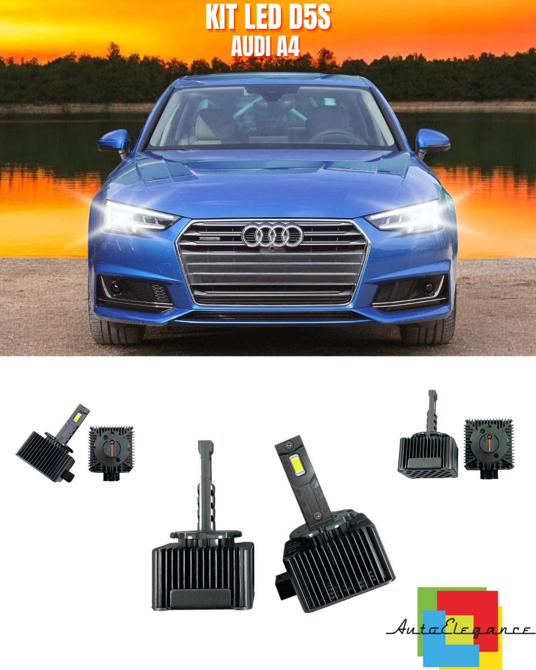 ⭐LAMPADE ANABBAGLIANTI D5S KIT LED 6000K ADATTO PER AUDI A4⭐
