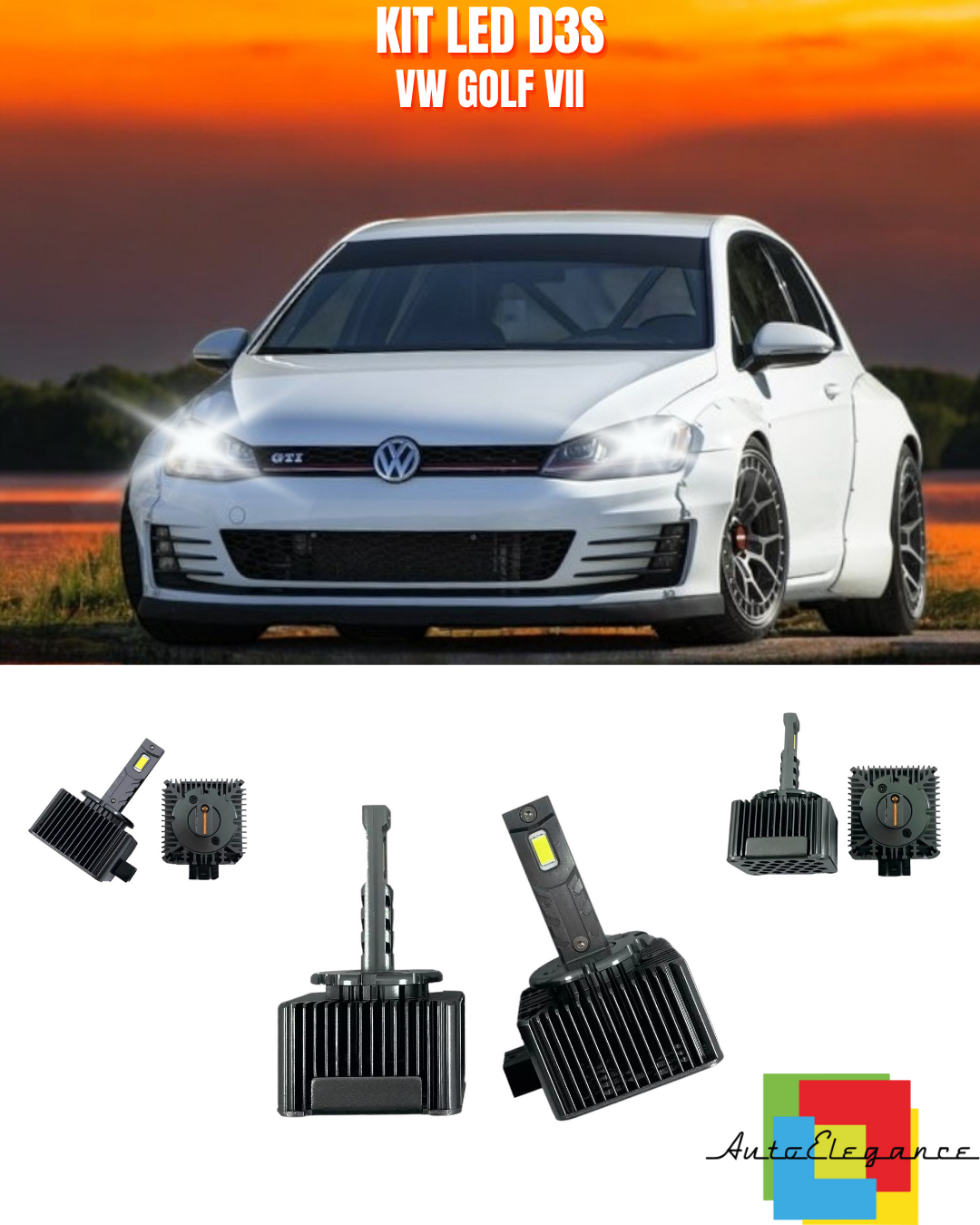 ⭐LAMPADE ANABBAGLIANTI D3S KIT LED 6000K ADATTO PER VW GOLF Vll⭐