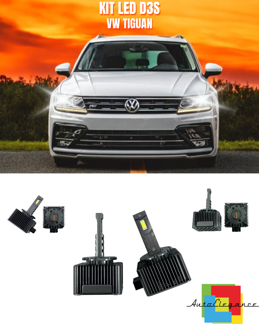 ⭐LAMPADE ANABBAGLIANTI D3S KIT LED 6000K ADATTO PER VW TIGUAN⭐