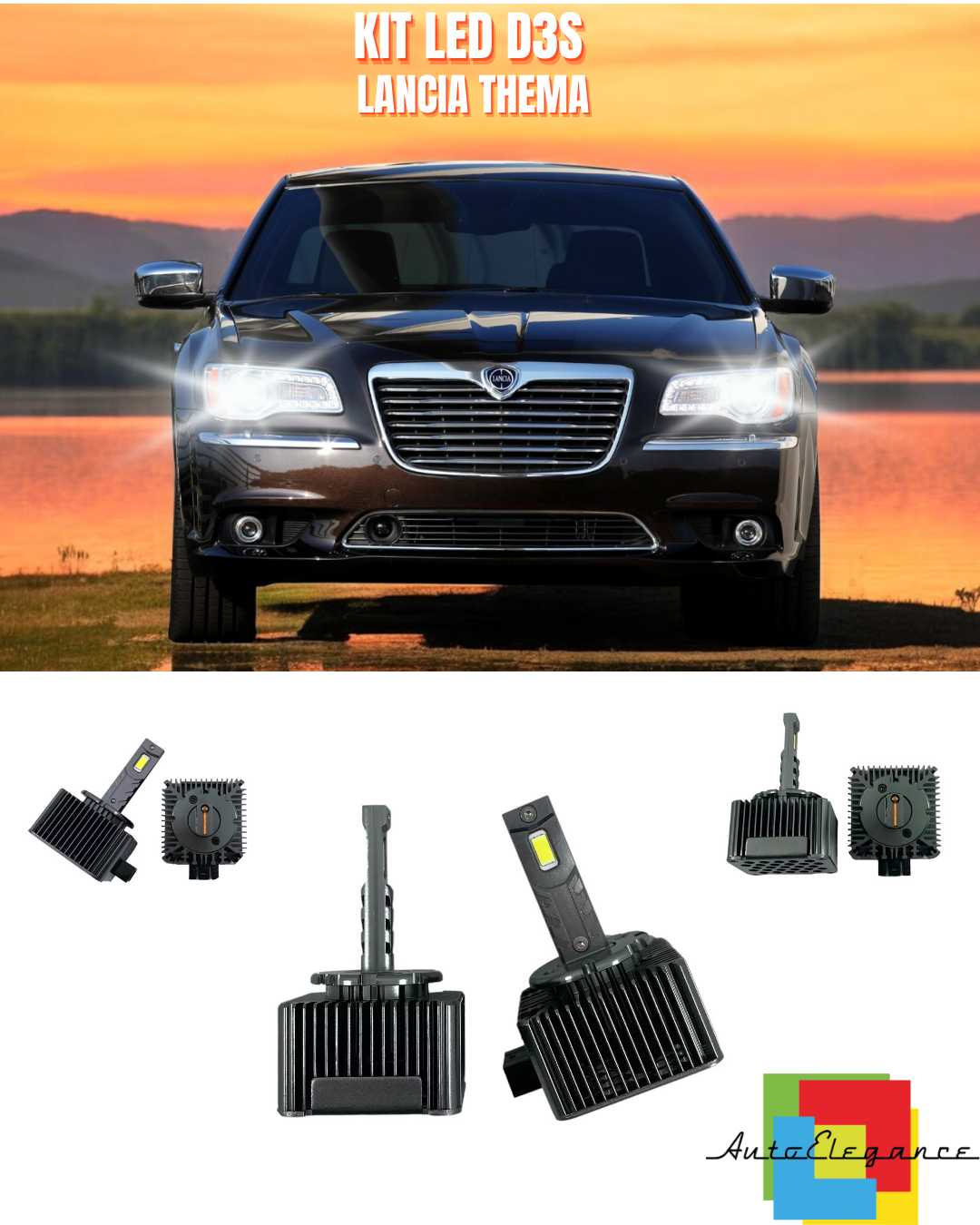 ⭐LAMPADE ANABBAGLIANTI D3S KIT LED 6000K ADATTO PER LANCIA THEMA ⭐