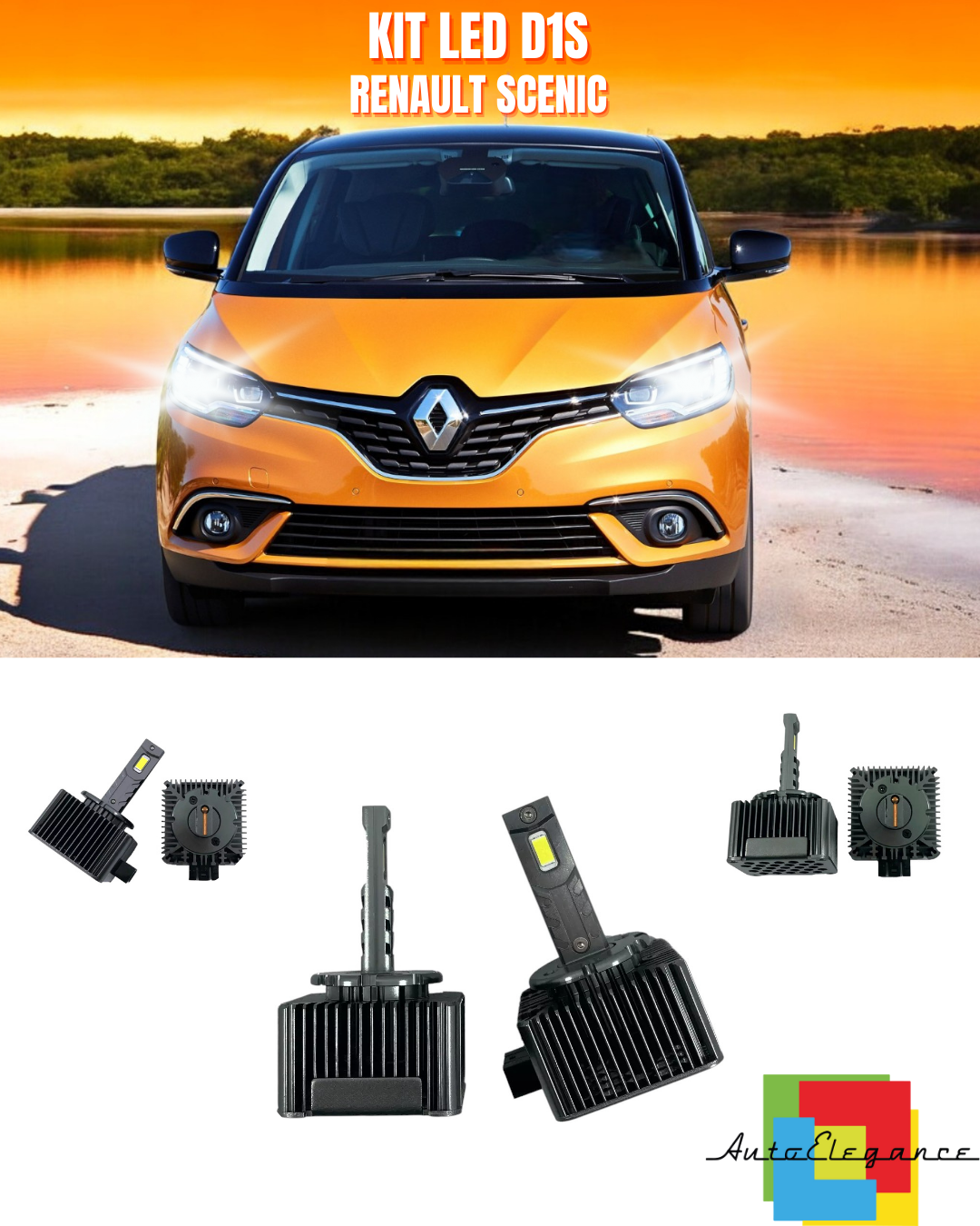 ⭐LAMPADE ANABBAGLIANTI D1S KIT LED 6000K ADATTO PER RENAULT SCENIC⭐