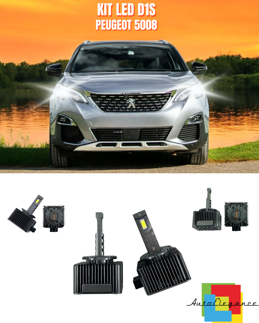 ⭐LAMPADE ANABBAGLIANTI D1S KIT LED 6000K ADATTO PER PEUGEOT 5008⭐