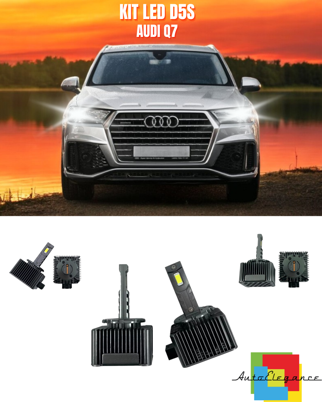 ⭐LAMPADE ANABBAGLIANTI D5S KIT LED 6000K ADATTO PER AUDI Q7⭐