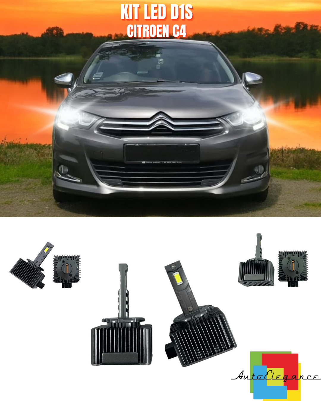 ⭐LAMPADE ANABBAGLIANTI D1S KIT LED 6000K ADATTO PER CITROEN C4⭐