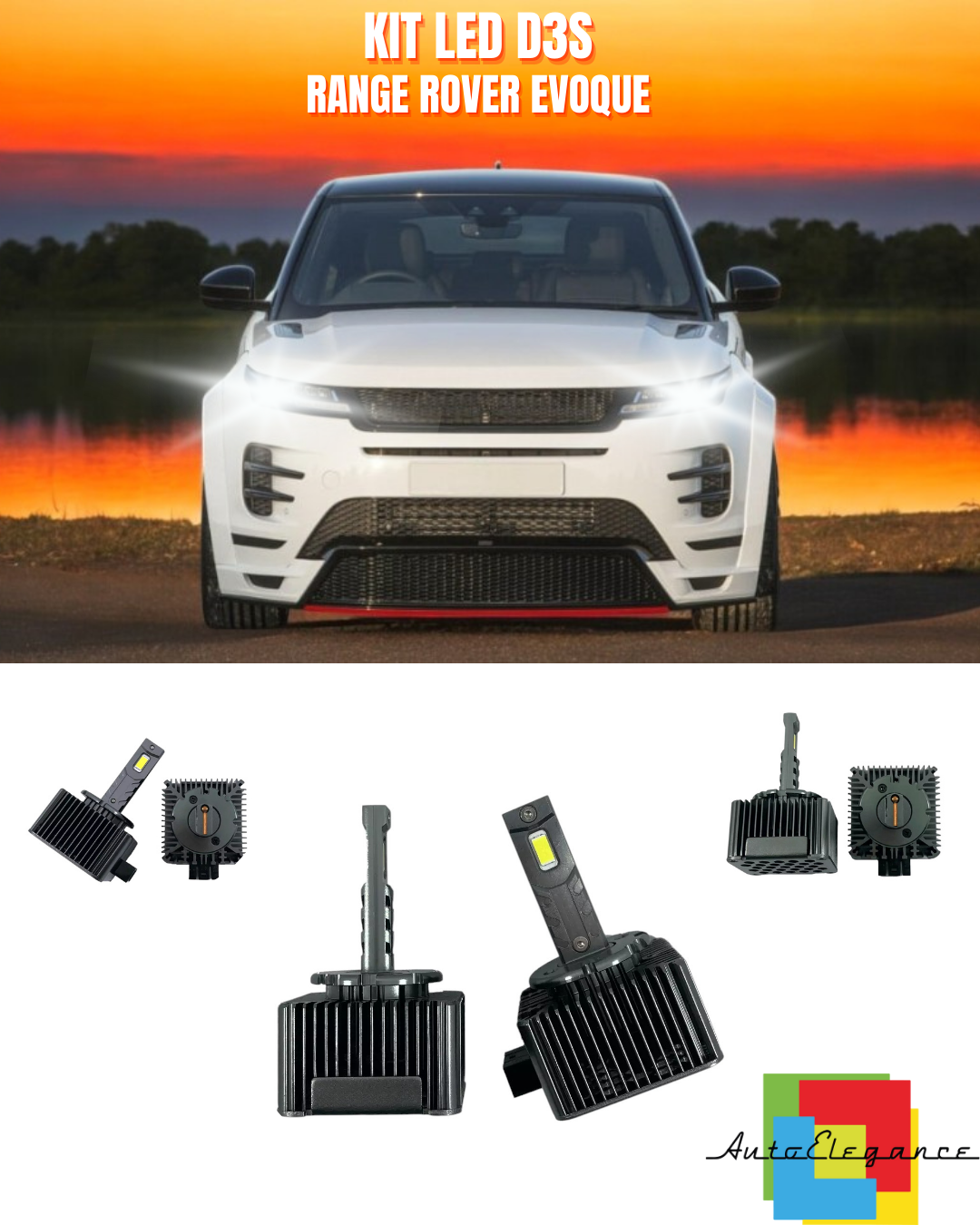 ⭐LAMPADE ANABBAGLIANTI D3S KIT LED 6000K ADATTO PER RANGE ROVER EVOQUE⭐