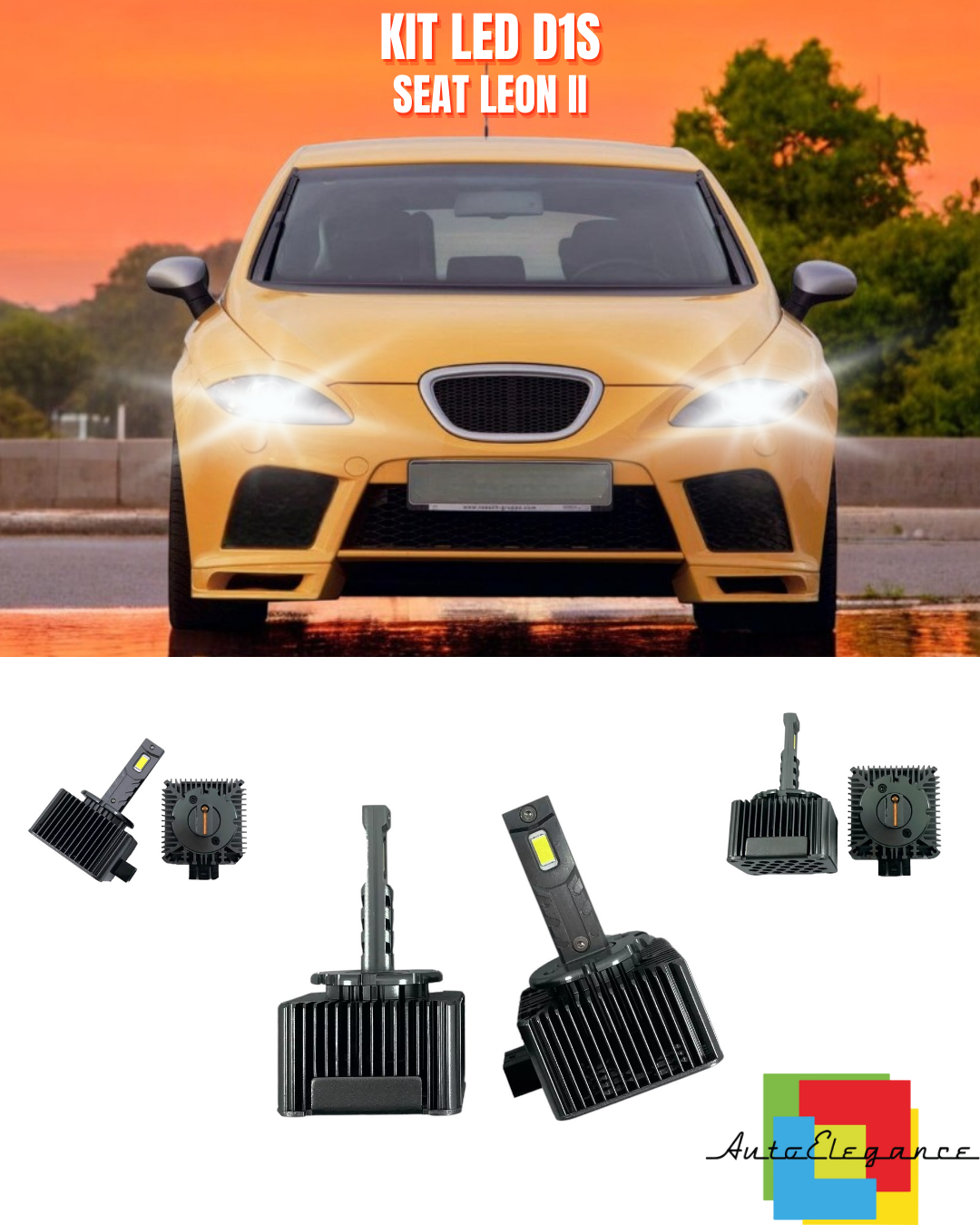 ⭐LAMPADE ANABBAGLIANTI D1S KIT LED 6000K ADATTO PER SEAT LEON II⭐