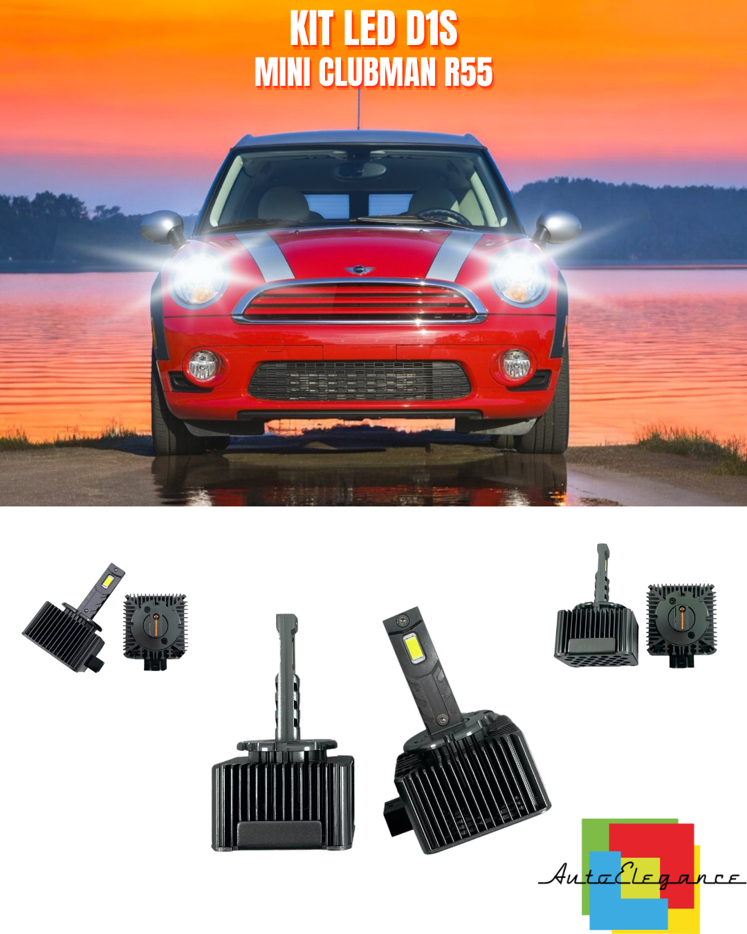 ⭐LAMPADE ANABBAGLIANTI D1S KIT LED 6000K ADATTO PER MINI CLUBMAN R55⭐