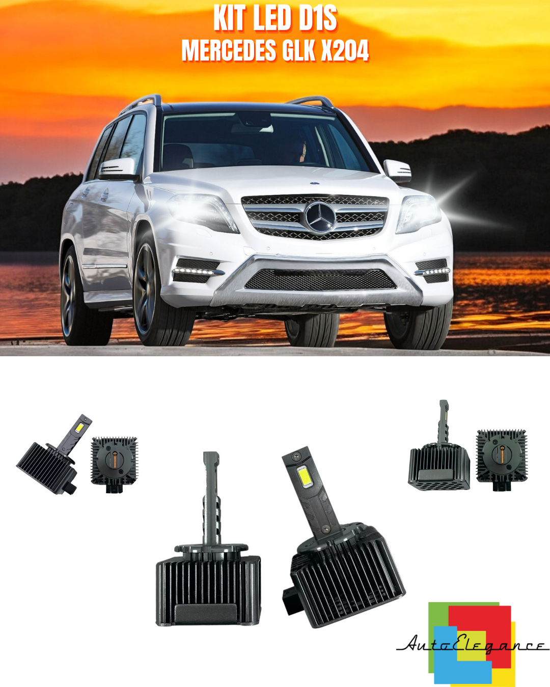 ⭐LAMPADE ANABBAGLIANTI D1S KIT LED 6000K ADATTO PER MERCEDES GLK X204⭐