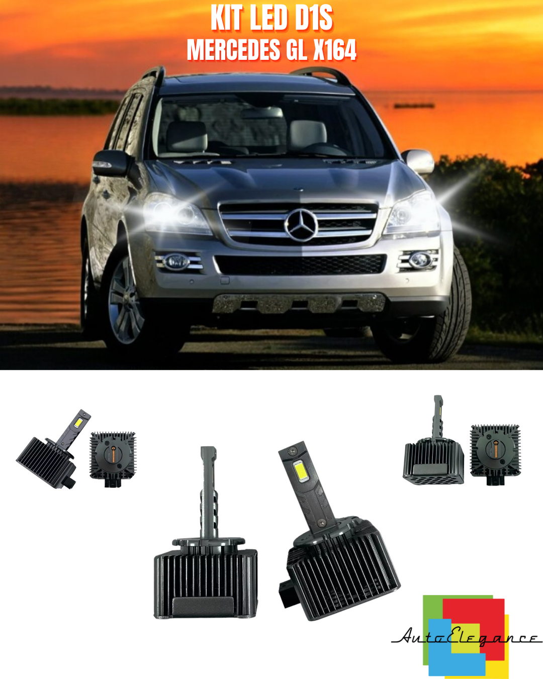 ⭐LAMPADE ANABBAGLIANTI D1S KIT LED 6000K ADATTO PER MERCEDES GL X164⭐