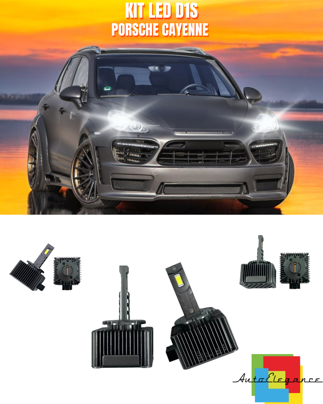 ⭐LAMPADE ANABBAGLIANTI D1S KIT LED 6000K ADATTO PER PORSCHE CAYENNE⭐
