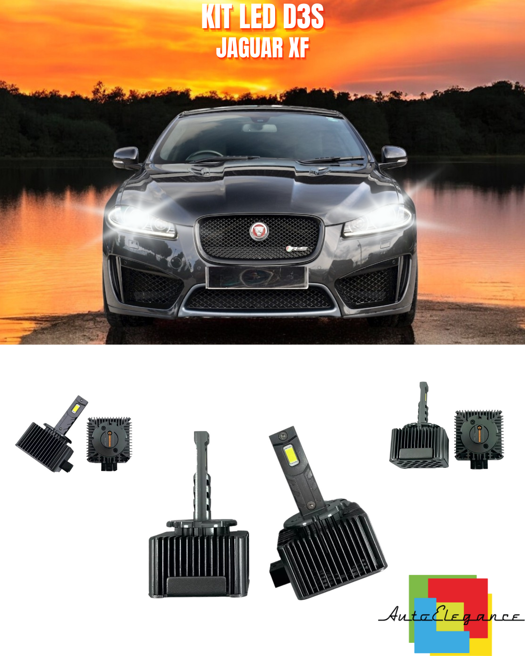 ⭐LAMPADE ANABBAGLIANTI D3S KIT LED 6000K ADATTO PER JAGUAR XF⭐
