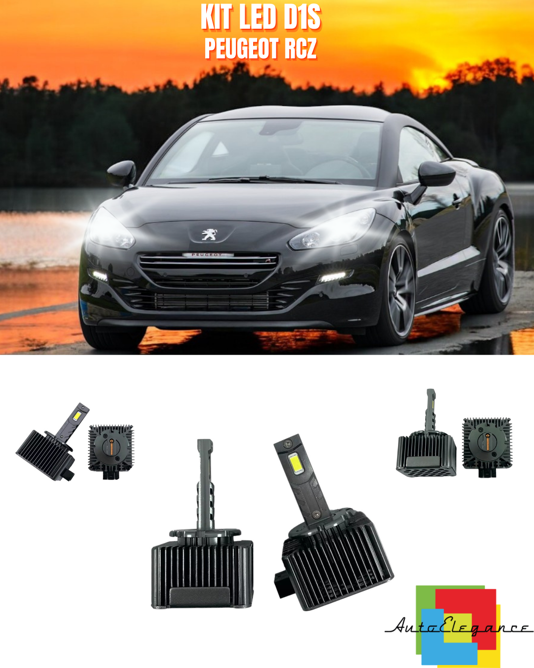 ⭐LAMPADE ANABBAGLIANTI D1S KIT LED 6000K ADATTO PER PEUGEOT RCZ⭐