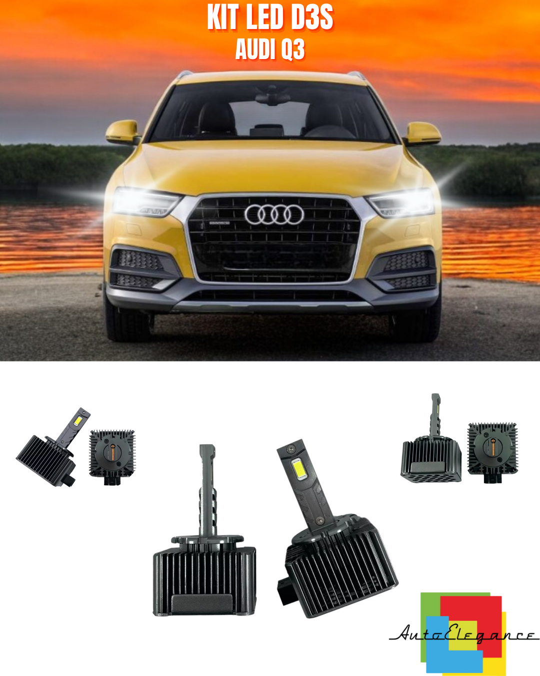 ⭐LAMPADE ANABBAGLIANTI D3S KIT LED 6000K ADATTO PER AUDI Q3⭐