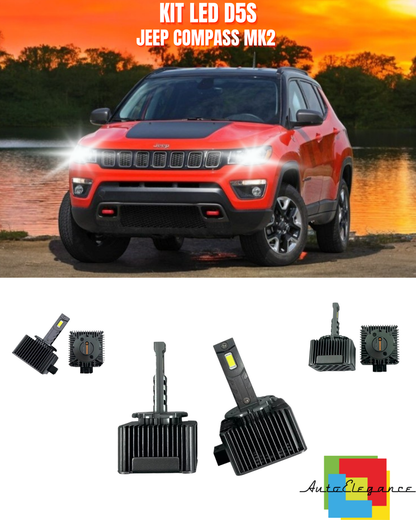 ⭐LAMPADE ANABBAGLIANTI D5S KIT LED 6000K ADATTO PER JEEP COMPASS MK2 ⭐