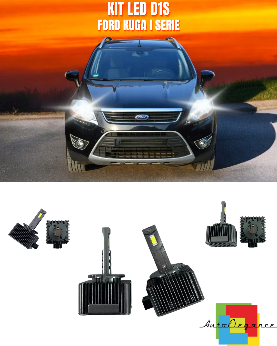 ⭐LAMPADE ANABBAGLIANTI D1S KIT LED 6000K ADATTO PER FORD KUGA I SERIE⭐