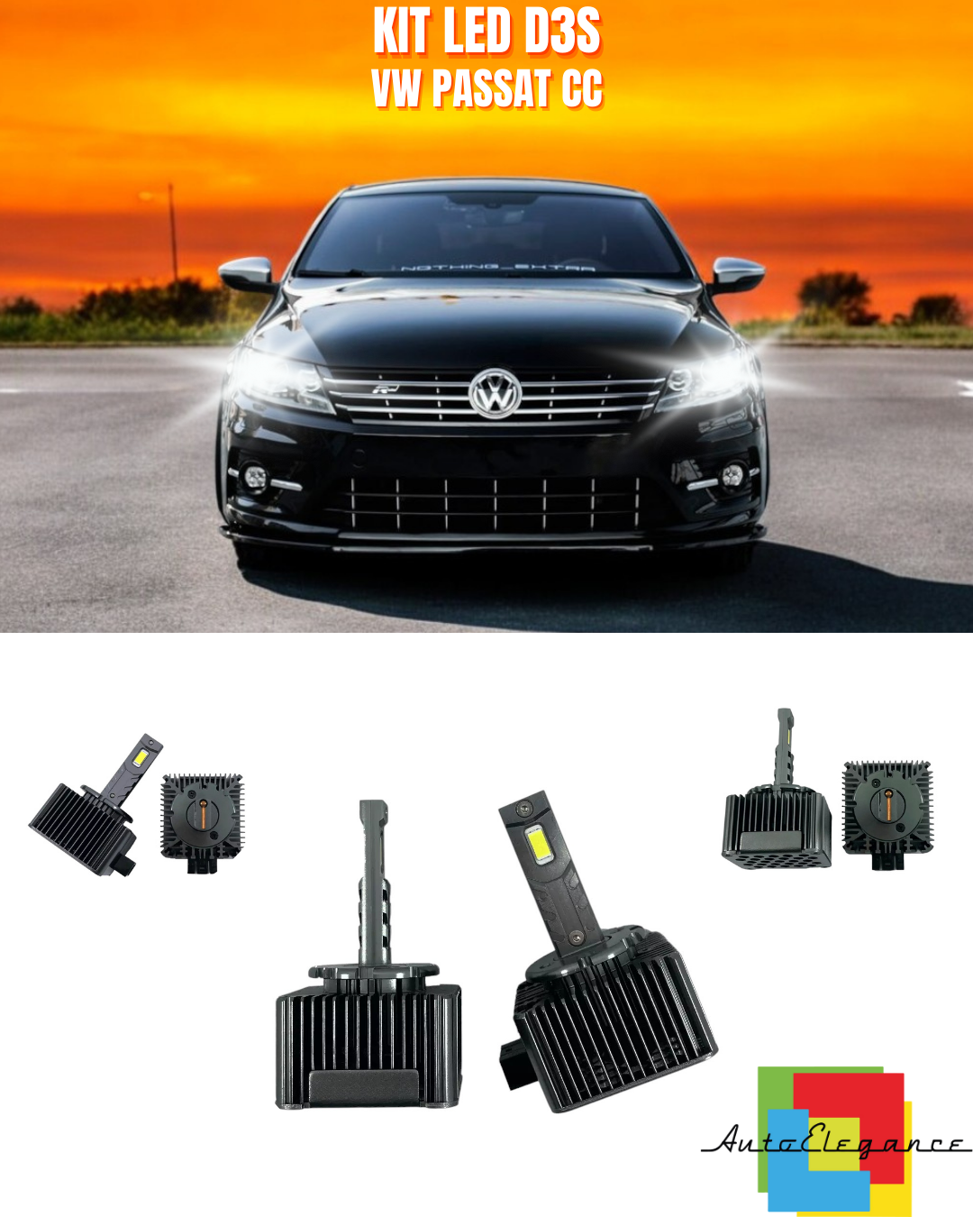 ⭐LAMPADE ANABBAGLIANTI D3S KIT LED 6000K ADATTO PER VW PASSAT CC⭐