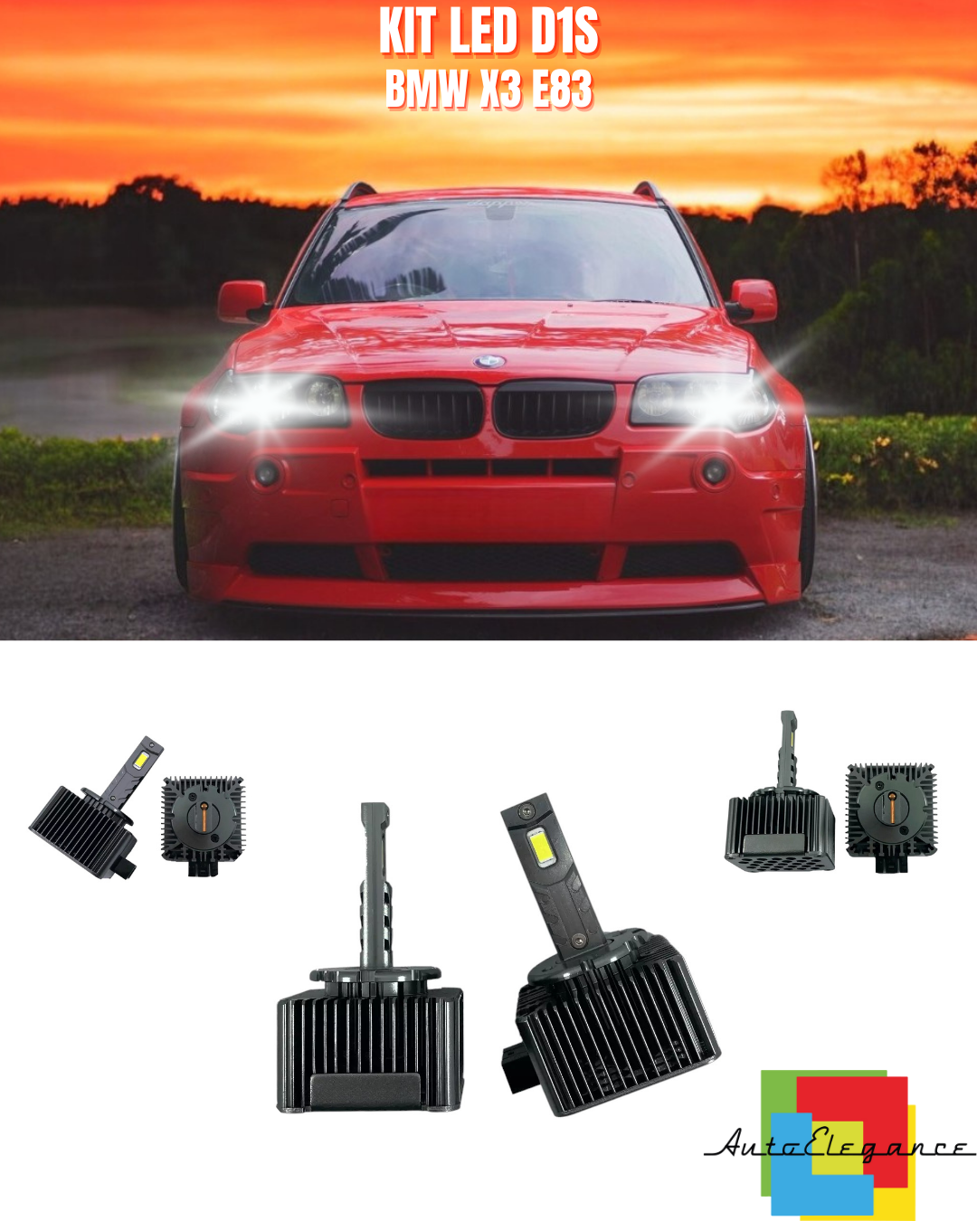⭐LAMPADE ANABBAGLIANTI D1S KIT LED 6000K ADATTO PER BMW X3 E83⭐