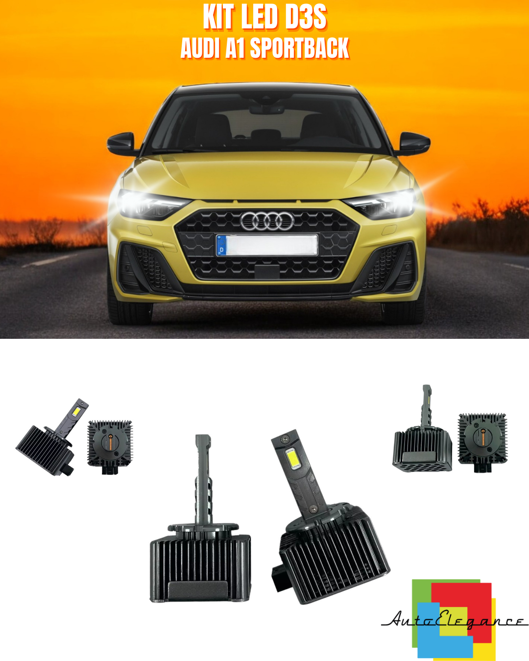 ⭐LAMPADE ANABBAGLIANTI D3S KIT LED 6000K ADATTO PER AUDI A1 SPORTBACK⭐
