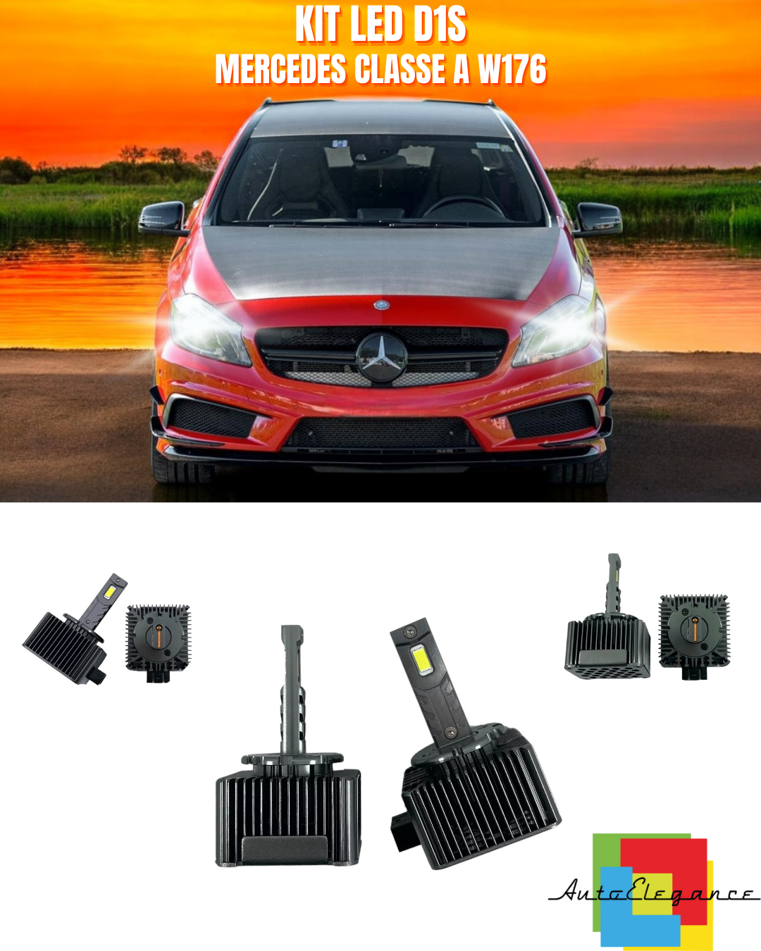 ⭐LAMPADE ANABBAGLIANTI D1S KIT LED 6000K ADATTO PER MERCEDES CLASSE A W176⭐
