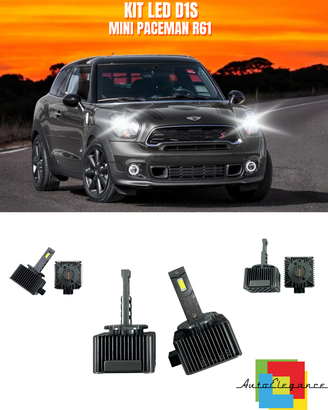 ⭐LAMPADE ANABBAGLIANTI D1S KIT LED 6000K ADATTO PER MINI PACEMAN R61⭐