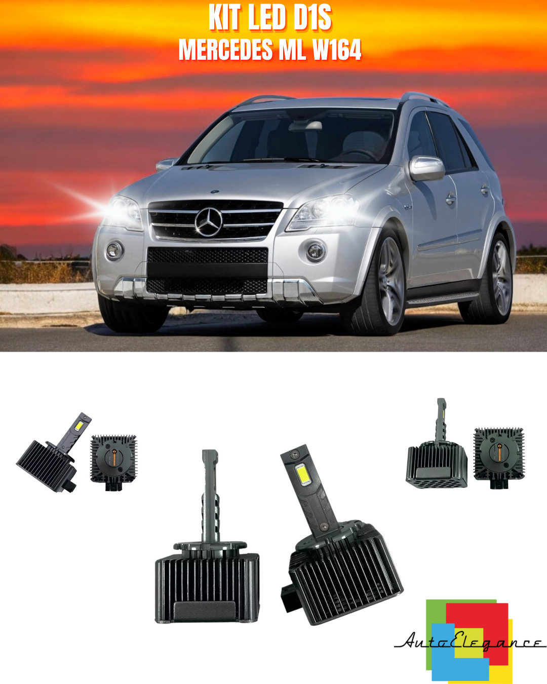 ⭐LAMPADE ANABBAGLIANTI D1S KIT LED 6000K ADATTO PER MERCEDES ML W164⭐