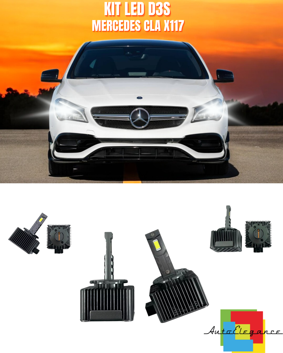 ⭐LAMPADE ANABBAGLIANTI D3S KIT LED 6000K ADATTO PER MERCEDES CLA X117⭐