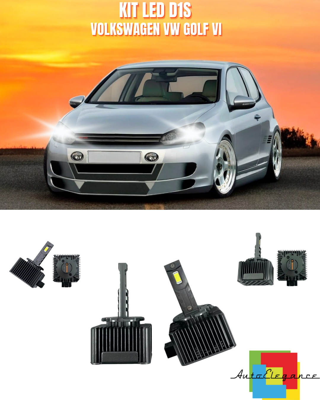 ⭐LAMPADE ANABBAGLIANTI D1S KIT LED 6000K ADATTO PER VOLKSWAGEN VW GOLF VI⭐