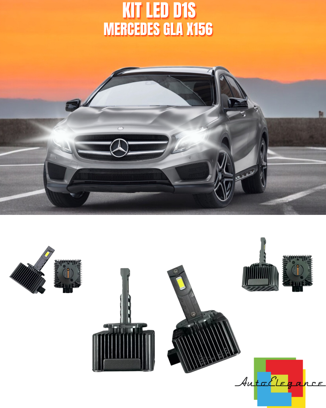 ⭐LAMPADE ANABBAGLIANTI D1S KIT LED 6000K ADATTO PER MERCEDES GLA X156⭐