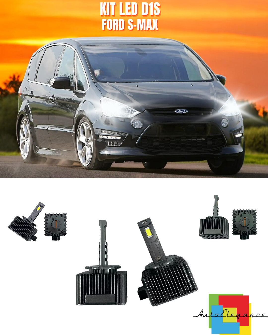 ⭐LAMPADE ANABBAGLIANTI D1S KIT LED 6000K ADATTO PER FORD S-MAX⭐