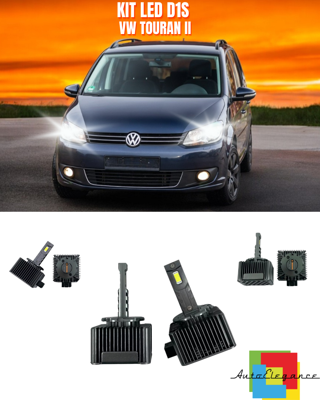 ⭐LAMPADE ANABBAGLIANTI D1S KIT LED 6000K ADATTO PER VW TOURAN II⭐