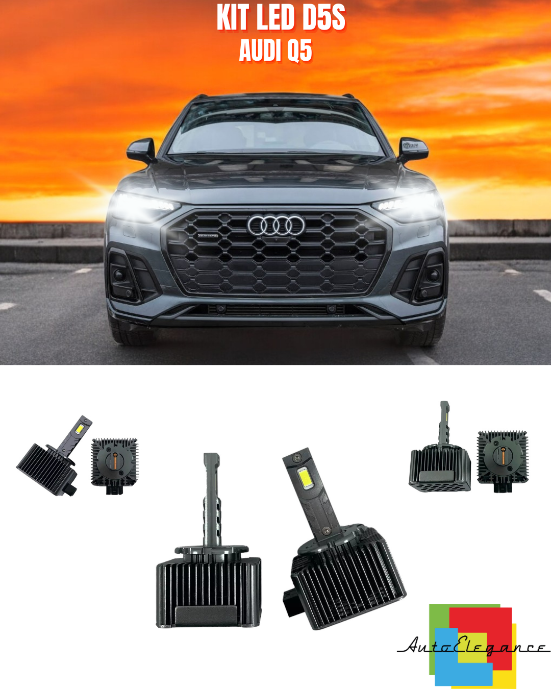 ⭐LAMPADE ANABBAGLIANTI D5S KIT LED 6000K ADATTO PER AUDI Q5⭐